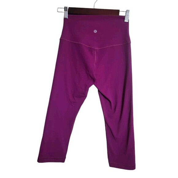 Lululemon Pants Women 6 Align Leggings Deep Purple Cropped Athleisure Crossfit - Picture 2 of 9
